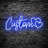 Popxstar  Text LED Neon Sign with Double Heart Design - USB-Powered Wall Art for Weddings, Anniversaries, Bedroom Decor