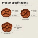 Imitation Rattan Serving Tray Round Shape Multi Compartment Snack Basket Sturdy Frame Hand‑Woven Dry Fruit Plate