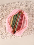 Popxstar Love Solid Color Pencil Case Large Capacity Pen pouch  Portable Storage Bag Trousse Pillow Pen BagPillow Stationery Pencil Case