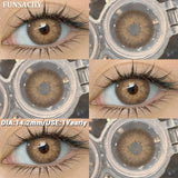 Popxstar  1 Pair Colored Contact Lenses BROWN Natural Eye Contacts Super Natural Lens Gray Color Lens Beautiful Pupils Cosmetics