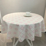 Plastic Small Round Table Cloth Water-resistant Non-washable Pastoral Style Coffee Table Cloth PVC Household Dining TableCloth