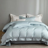 Popxstar  1200TC Egyptian Cotton Luxury Solid Color Hotel Style Satin Silky Bedding Set Duvet Cover Flat/Fitted Bed Sheet Pillowcases 4Pcs