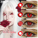 Popxstar  1Pair Halloween Red Contact Lenses for Eyes Cosplay Lenses Anime Lense 14.5 Mm Lens Soft Lenses Yearly High Quality Lens