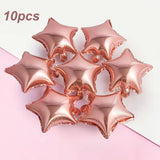 Popxstar 10pcs Star shaped Aluminum Film Balloons Christmas Decoration Birthday Anniversary Decoration Festival Decoration Room Party Dec