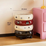 Popxstar  12L Doughnut Shape Wastebasket with Lid Wheel Recycle Bin Bedroom Living Room Kitchen Garbage Cube Cream Wind Cute Trash Can