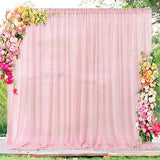 Popxstar  2pcs 5ft x10ft Chiffon Backdrop Curtains, 2 Layer Sheer Fabric Backdrop Drapes Drapes for Bridal Shower Wedding Arch Party Decor