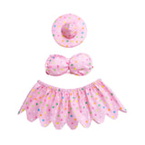 Light Fabric Summer Bikini Decor Kit Polka Dot Hat Ruffle Skirt Fit 23in Porch Goose Outdoor Patio Holiday Ornament