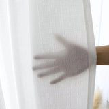 Popxstar White Stripe Embroidery Curtains Modern Polyester Bedroom Bay Window Sheer Tulle Curtain For Living Room Transparent Voile Drape
