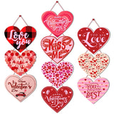 Popxstar 2024 Valentine's Day Love Heart Door Sign Pendants Welcome 14 February Lovers Party DIY Be Mine Happy Valentine Party Home Decor