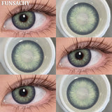 Popxstar  2PCS Natural Brown Gray Lenses for Eyes Blue Lenses Beautiful Pupil Korean Fashion Color Round Lens Yearly Cosmetics