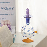 1pc Creative and Cute Pufferfish Shaped Candlestick Sample Room Decoration for Homestays and Home Furnishings