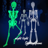 Popxstar Scary Halloween Props Luminous Hanging Skeleton Halloween Party Home Outdoor Yard Garden Decoration Movable Glow Fake Skull