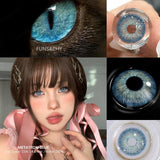 Popxstar  1 Pair Big Eyes Colored Contact Lenses Natural Brown Eyes Lens Gray Pupils Eyes Makeup Korean Style Contact Yearly Use