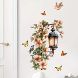 Popxstar  Pink Flower Pendant Light Wall Sticker Removable Wall Art Decor Waterproof Stereo Flower Home Decoration For Bedroom