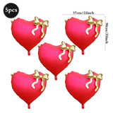 Popxstar  Heart-shaped Foil Balloon with Bow for Women Birthday Party Weddings Baby Shows Valentine's Day Anniversary Photograph  Decor