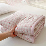 Double-Sided Design Summer Quilt Print Soft Comforter Lightweight Washable King Size Blanket for Bedroom Air Conditioner Quilt