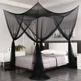 Summer Four Door Quadrate Curtain Without Bracket for Home Outdoor Bed Canopy Easy Installation