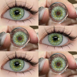 Popxstar  Contact Lenses Cosmetic Green Contact Lenses Makeup Colored Pupils Cosplay Lenses Cosmetics Beauty Woman Colored Lenses