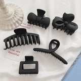 Popxstar Korean Style Black Large Hair Claws Elegant Acrylic Hairpins Barrette Crab Hair Clips Headwear for Women Girls Hair Accessories