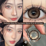 Popxstar 1Pair Green Colour Contacts Lenses Natural Blue Gray Eye Myopia Lenses Beauty Pupil Brown Lenses Makeup