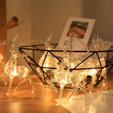 Popxstar USB Christmas Reindeer String Lights LED Garland Fairy Lights for Christmas Tree Wedding Curtain Garland Garden Party Room Decor