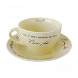 Popxstar  Coffee Mugs Ceramic Milk Tableware Tea Tools Cute Ins Korean Style Oatmeal Breakfast Drink Juice Tea Cup and Saucer Sets