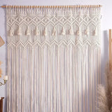 Handmade Cotton Rope Woven Curtain Tassel Tapestry Decorative Door Curtains Homestays Wall Creative Background Partition Curtain