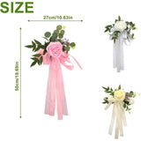 Popxstar  6pcs Wedding Party Decorative Chair Back Flowers, Outdoor Garden Artificial Flowers, Home Decorative Rose Fake Flowers