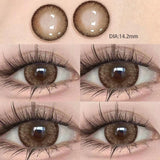2pcs Contact Lenses With Graduation Natural Gray Large Pupils Black Contacts Colored Pupils  Brown Beautful Contact Lense