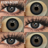1 Pair Brown Color Contact Lenses Natural Eye Contacts Blue Colored Soft Lens Yearly Use Women Makeup Cosmetic Lenses