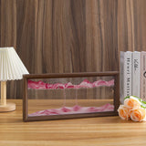 Wooden Frame 3D Sandscape Moving Sand Art Picture Quicksand Hourglass Craft Square Flowing Sand Painting Office Home Decor Gifts
