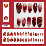 Popxstar 24pcs White Flower Fake Nail Tips Ins Yellow Pink Blush False Nails Wearable Full Cover European Almond Shaped Press on Nails