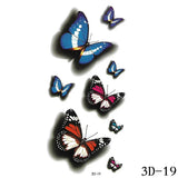 Popxstar 1pcs 3D Butterfly Tattoos Stickers Rose Flower Girls Women Body Art Water Transfer Temporary Tattoo Sticker Arm Wrist Fake Tatoo