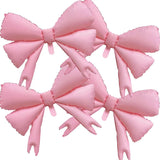 Popxstar  Pink Bow Birthday Decorations Pink Heart Star Foil Balloons Girls Women Bow Party Coquette Birthday Decors Baby Shower Supplies