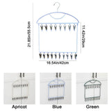 18 Clips Socks Drying Rack Large Capacity Stainless Steel Multi-clip Sock Drying Hanger Space Saving Windproof
