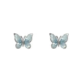 Popxstar Korean Fashion Color Crystal Flower Butterfly Earrings for Women Exquisite Elegant Earring Wedding Party Luxury Jewelry Gift