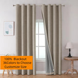 Popxstar Blackout Curtains 350cm Height Room Darkening Curtains for Bedroom 100% Black Out Textured Thermal Curtain Privacy Protection