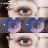 Popxstar 1pair/2pcs Colored Contact Lenses for Eyes Blue Contacts Purple Lenses Cosplay Contact Lenses Yearly Fashion Eye Lenses