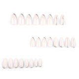 Popxstar  24Pcs Short Almond Fake Nails Nude Color Press On Nails Shiny Sequins Designs Simple DIY Manicure Women Acrylic False Nails