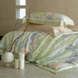 Luxury 100% Mulberry Silk Bedding Set 4pcs Foral Print Duvet Cover Bed Sheet Pillowcase Queen King Size Fitted Sheet Bed Linen