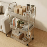 Clear Box Mobile Trolley Storage Cart 3 Tier Home Organize Multi Layer Storage Rack Large Capacity Multi-functional