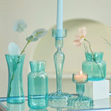 Popxstar Glass Table Vase Creative Flower Vase Decorative Glass Bottles Clear Glass Vases for Centerpieces Home Decor Nordic Vase