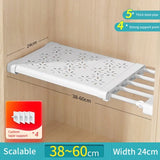 Popxstar NEW Adjustable Closet Organizer Kitchen Storage Shelves Space Saving Wardrobe Wall Mounted Rack Home Appliance Cabinet Holder1pc
