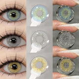 Popxstar 2pcs Natural Color Contact Lenses for Eyes Gray Lenses Colorcont Korean Lenses Yearly Beauty Brown Eye Contacts Lens