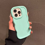 Popxstar Fashion Soft Curly Wave Case for iPhone 11 12 13 14 15 16 Pro Max 7 8 Plus X XR XS Shockproof Bumper Cover Capa Aesthetic