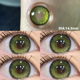 Popxstar Prescription Contact Lenses Myopia Lenses with Diopters Green Pupils Color Contact Lenses for Eyes Blue Lens 1 Pair/2pcs