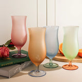 Popxstar  Pastel Frosted Glass Goblets Drinkware Home High-footed Cups Home Kitchen Party Bars Cocktail Glasses Beverage Juice Decor Gifts