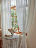 American pastoral style natural translucent suspender with window screen and curtain
