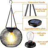 Popxstar Outdoor Solar Lights Hanging Solar Lights Outdoor Garden Metal Hanging Lights Decorative Lighting Garden Lights