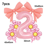 Popxstar  5pcs Bow Balloon Birthday Decorations Bow Tie Pink Balloon Bow Balloon Wedding Bride Shower Birthday Girl Decoration Bow Balloon